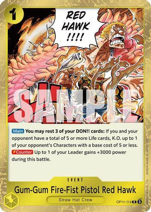 Gum-Gum Fire-Fist Pistol Red Hawk (OP11-114) A Fist of Divine Speed Foil