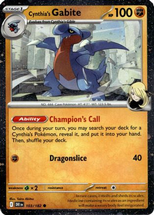 Cynthia's Gabite (Cosmos Holo) 103 - Miscellaneous Cards Products Holofoil
