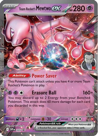 Team Rocket's Mewtwo ex 205 - SV Scarlet Violet Promo Cards Holofoil