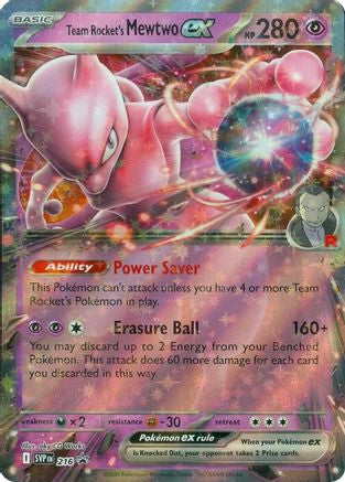 Team Rocket's Mewtwo ex - 216 216 - SV Scarlet Violet Promo Cards Holofoil