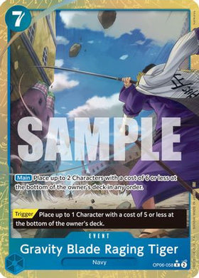 Gravity Blade Raging Tiger (Alternate Art) (OP06-058) Premium Booster -The Best- Vol. 2 Foil