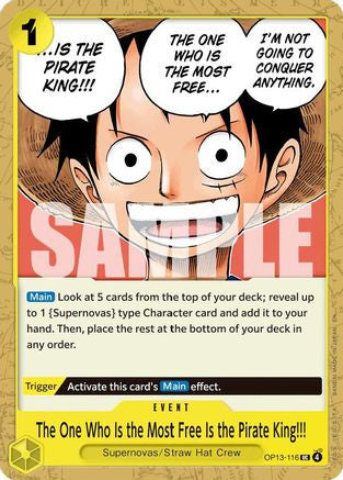 The One Who Is the Most Free Is the Pirate King!!! (OP13-116) Carrying On His Will