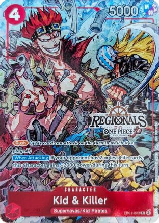 Kid & Killer (CS 25-26 Regionals Textured Chase Promo) (EB01-003) One Piece Promotion Cards Foil
