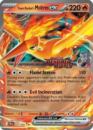Team Rocket's Moltres ex - 31/182 (Destined Rivals Stamp) 31 - Miscellaneous Cards Products Holofoil
