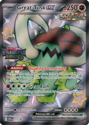 Great Tusk ex - 072 (Paldean Fates Stamped) 72 - Miscellaneous Cards Products Holofoil