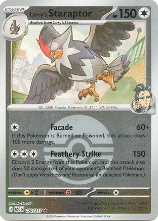 Larry's Staraptor - 170/217 (Poke Ball) 170 - ME Ascended Heroes Reverse Holofoil