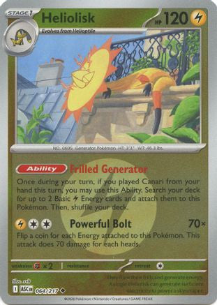 Heliolisk - 064/217 (Energy Symbol Pattern) 64 - ME Ascended Heroes Reverse Holofoil