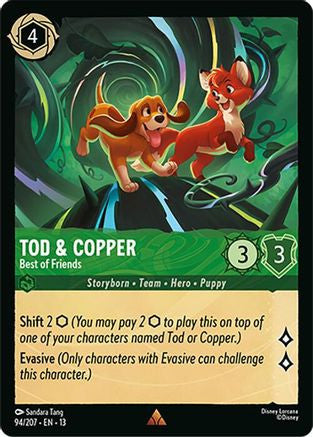 Tod & Copper - Best of Friends (94/204) - Attack of the Vine Cold Foil