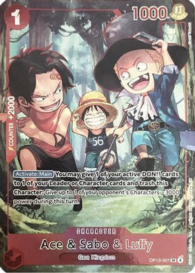 Ace & Sabo & Luffy (English Version 3rd Anniversary Set) (OP13-007) One Piece Promotion Cards Foil