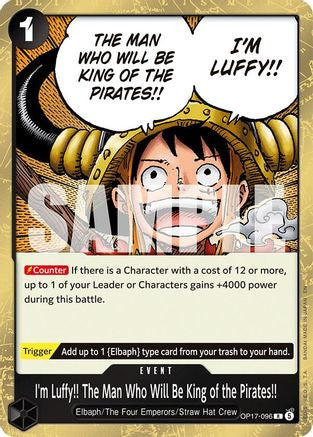 I'm Luffy!! The Man Who Will Be King of the Pirates!! (OP17-096) The World's Strongest Warriors Foil