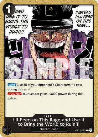 I'll Feed on This Rage and Use It to Bring the World to Ruin!!! (OP17-097) The World's Strongest Warriors