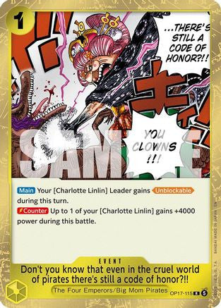 Don't you know that even in the cruel world of pirates there's still a code of honor?!! (OP17-115) The World's Strongest Warriors Foil