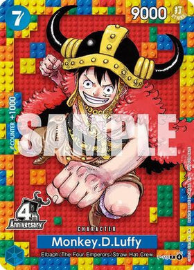Monkey.D.Luffy (4th Anniversary) (P-110) One Piece Promotion Cards
