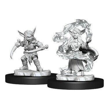 Critical Role Unpainted Miniatures: Female Goblin Sorcerer & Rogue (Wave 1)
