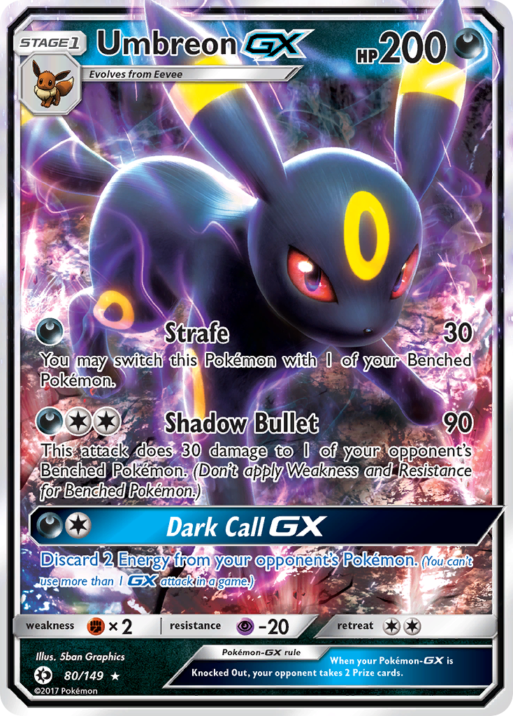 Umbreon-GX 80/149 - Sun Moon Holofoil (HP)