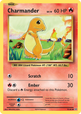 Charmander 9/108 - Evolutions Reverse Holofoil (HP)