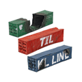Battlefield in a Box: Team Yankee - Damaged 40ft Storage Containers (3)