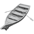 Wizkids Deep Cuts Unpainted Miniatures: Rowboat & Oars (Wave 18)
