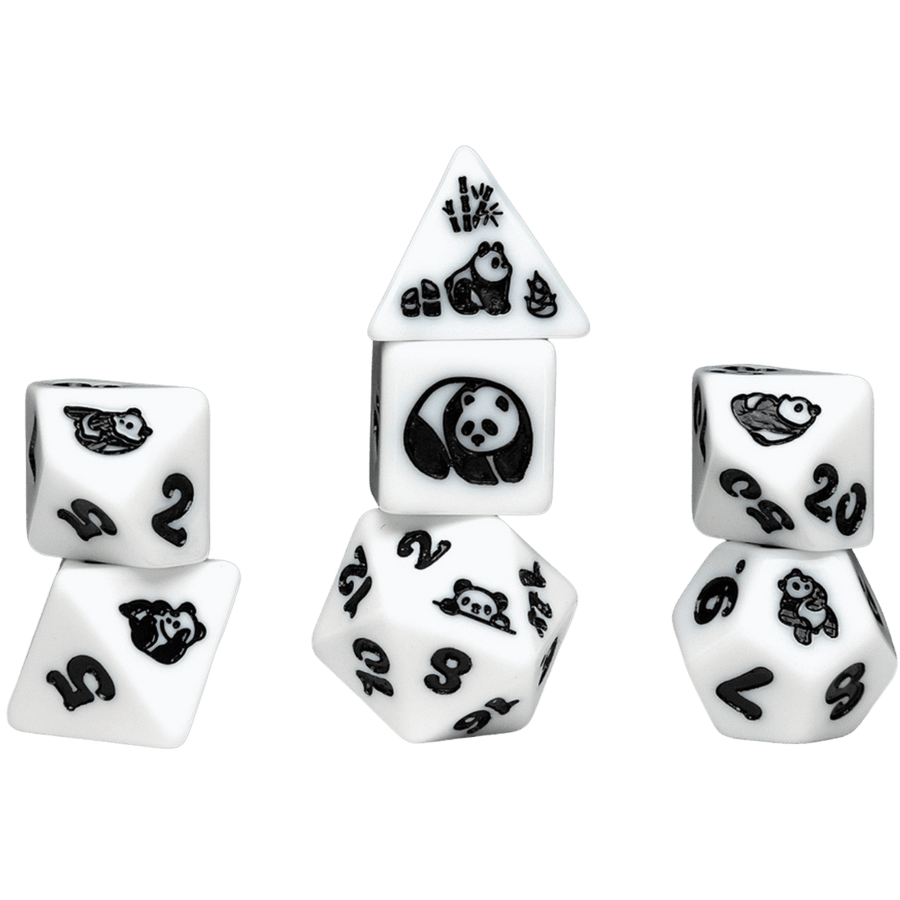 Sirius Dice: Polyhedral - Animals - Moon Panda (7) (PREORDER)