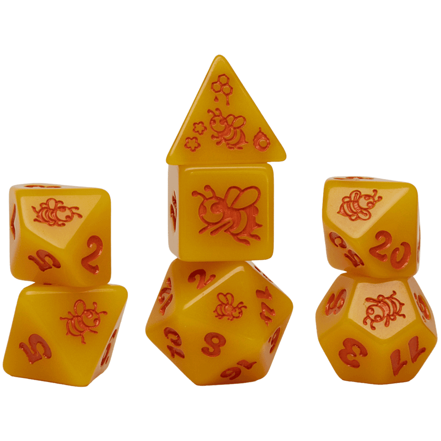 Sirius Dice: Polyhedral - Animals - Golden Buzz (7) (PREORDER)