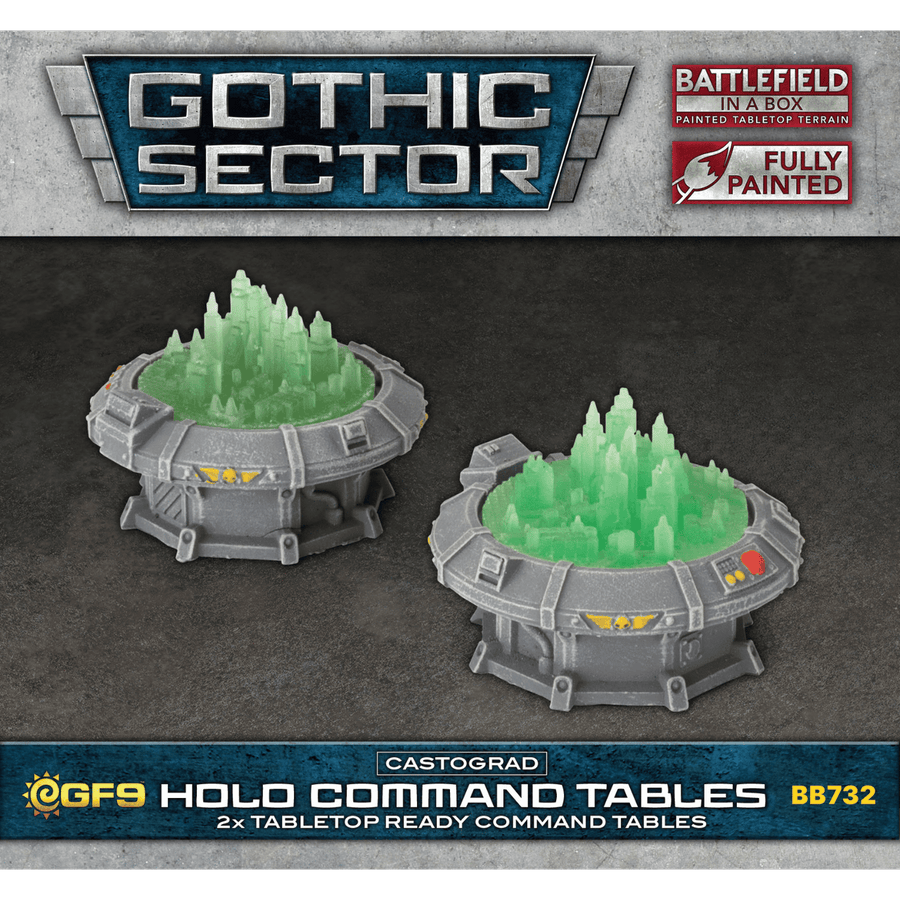 Battlefield in a Box: Gothic Sector - Castograd Holo Command Tables (Pre-painted) (PREORDER)