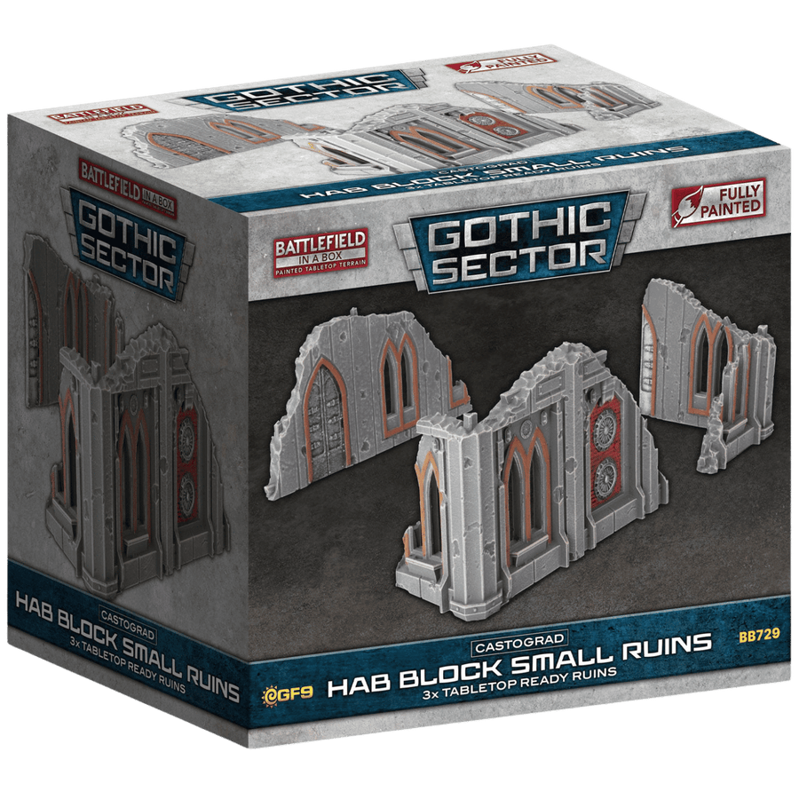 Battlefield in a Box: Gothic Sector - Castograd Hab Block Small Ruins (Pre-painted) (PREORDER)