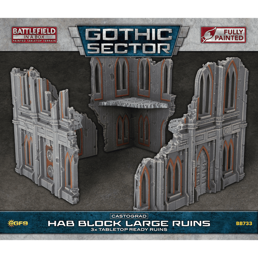 Battlefield in a Box: Gothic Sector - Castograd Hab Block Big Ruins (Pre-painted) (PREORDER)