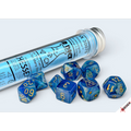 Chessex Dice: Lab Dice Shimmer - Polyhedral Aqueos/Gold (7) w/Bonus Die (PREORDER)