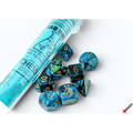 Chessex Dice: Lab Dice Gemini - Polyhedral Green-Teal/Gold (7) w/Bonus Die (PREORDER)