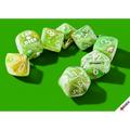 Chessex Dice: Lab Dice Marble - Polyhedral Sour Green/White (7) w/Bonus Die (PREORDER)