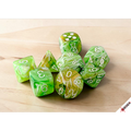 Chessex Dice: Lab Dice Marble - Polyhedral Sour Green/White (7) w/Bonus Die (PREORDER)