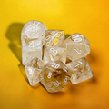 Chessex Dice: Lab Dice Borealis - Polyhedral Champagne/White (7) w/Bonus Die (PREORDER)