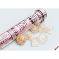 Chessex Dice: Lab Dice Borealis - Polyhedral Champagne/White (7) w/Bonus Die (PREORDER)
