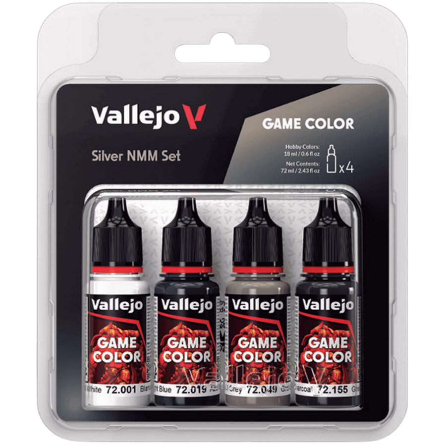 Acrylicos Vallejo: Game Color - Silver NMM Set (4ct) (PREORDER)