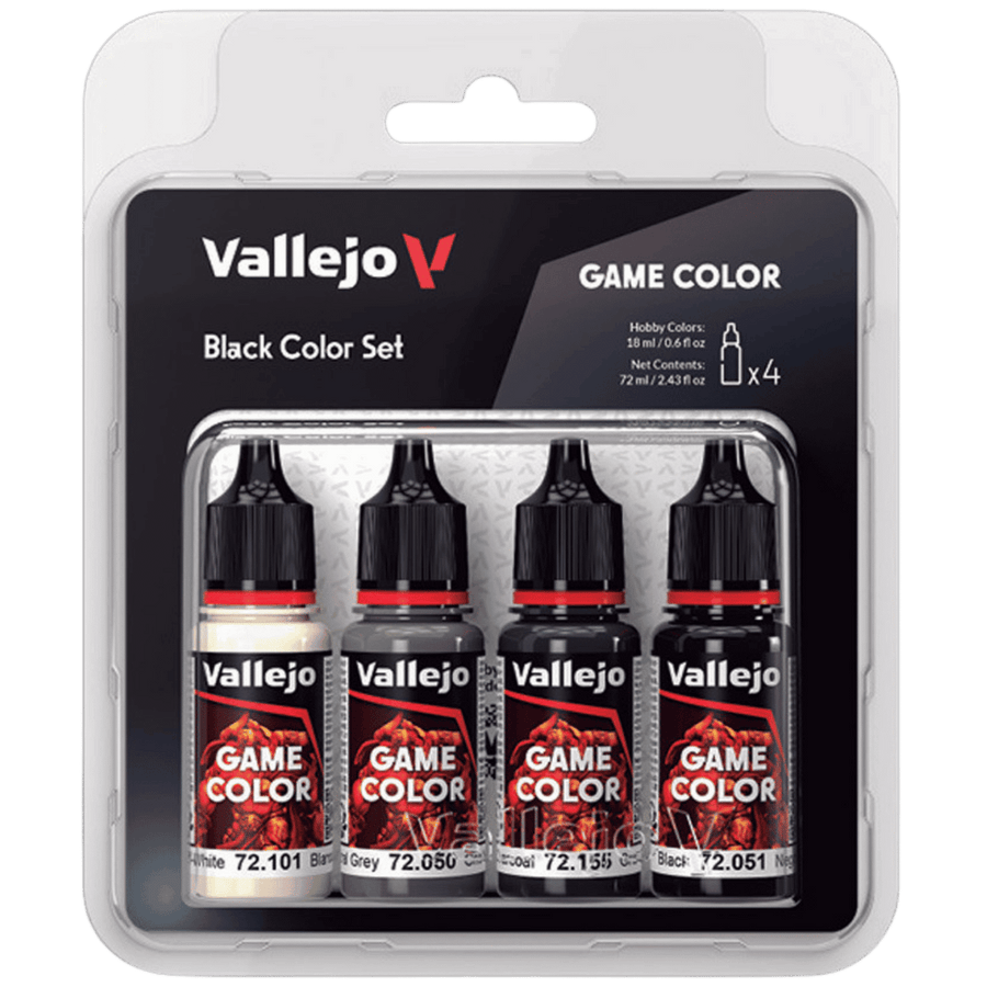 Acrylicos Vallejo: Game Color - Black Color Set (4ct) (PREORDER)