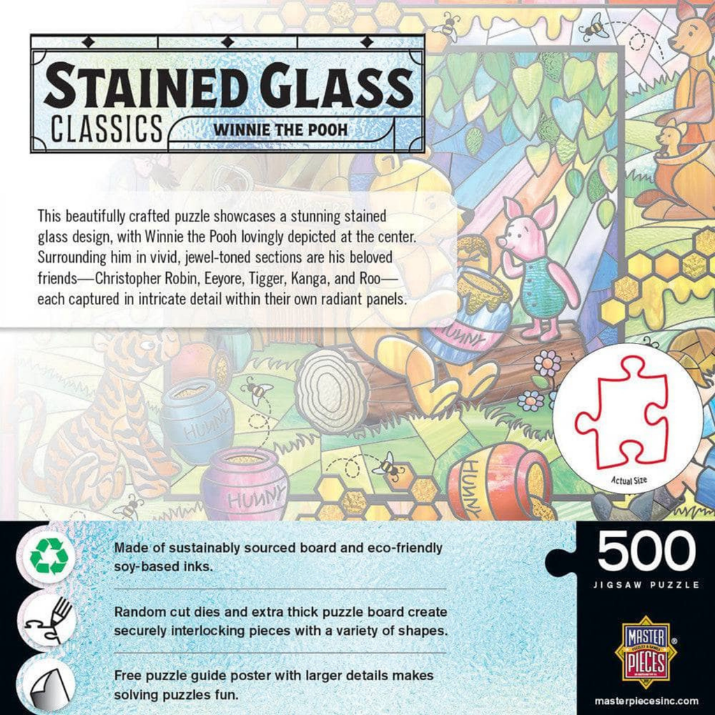 MasterPieces Puzzles: Stained Glass - Winnie the Pooh (500pcs)