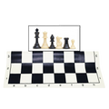 WE Games Tournament Chess Set - Heavy Weighted Chess Pieces with Roll-up Chess Board and Zipper Pouch for Chessmen (Black)
