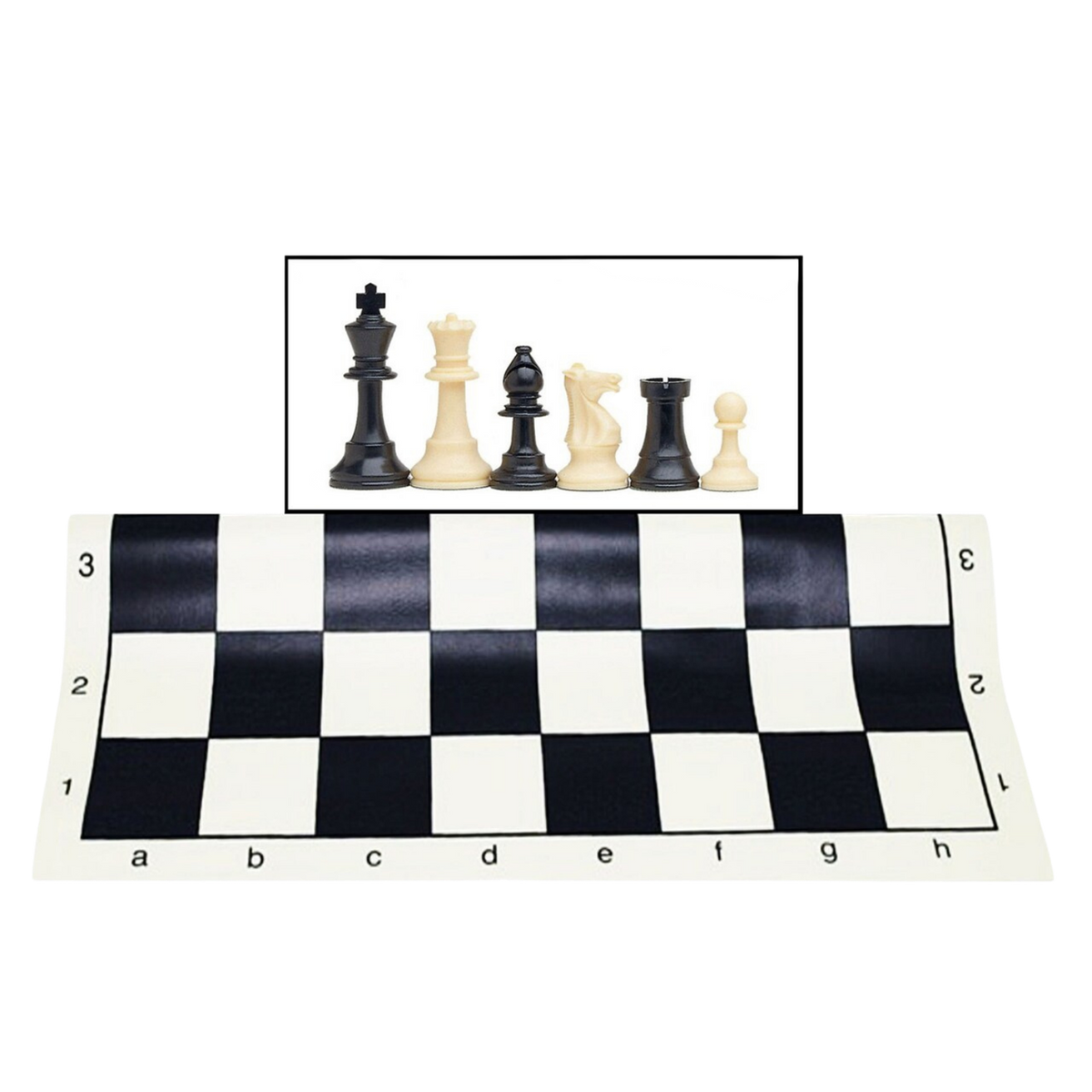 WE Games Tournament Chess Set - Heavy Weighted Chess Pieces with Roll-up Chess Board and Zipper Pouch for Chessmen (Black)