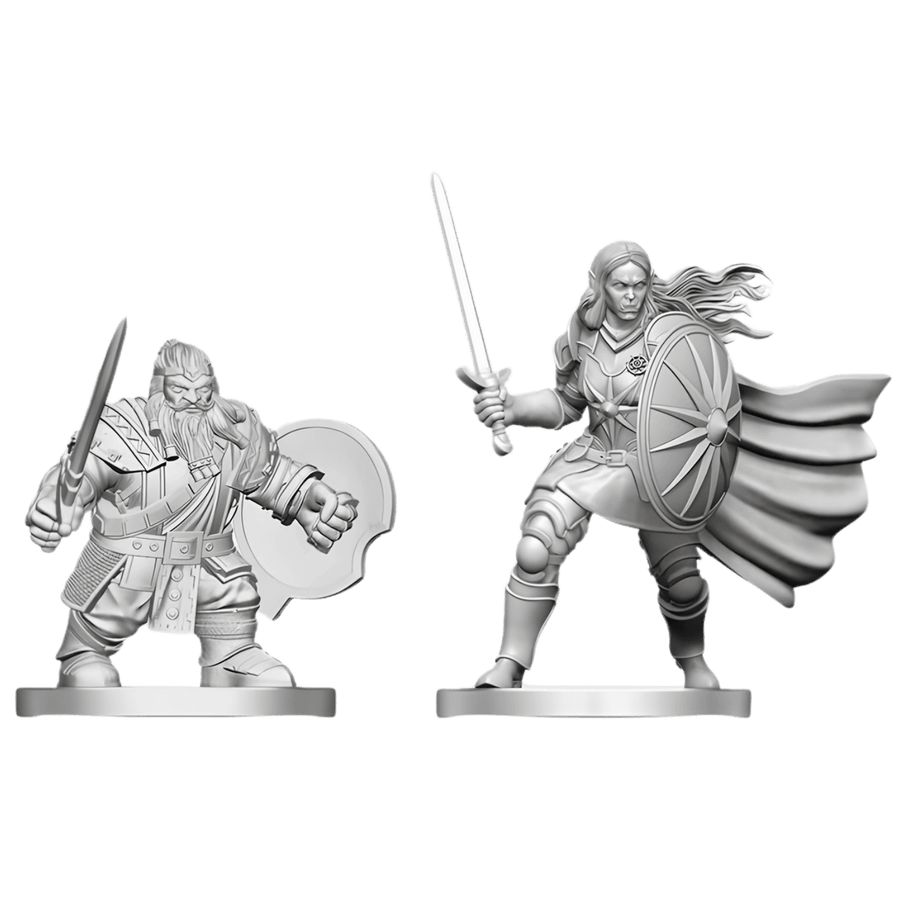 Dungeons & Dragons: Nolzur's Marvelous Miniatures - Dwarf Fighter & Orc Paladin (Unpainted)