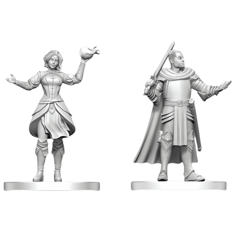 Dungeons & Dragons: Nolzur's Marvelous Miniatures - Knight & Mage Apprentice (Unpainted)