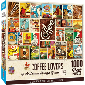 MasterPieces Puzzles: Vintage Posters - Coffee Lovers (1000pcs)