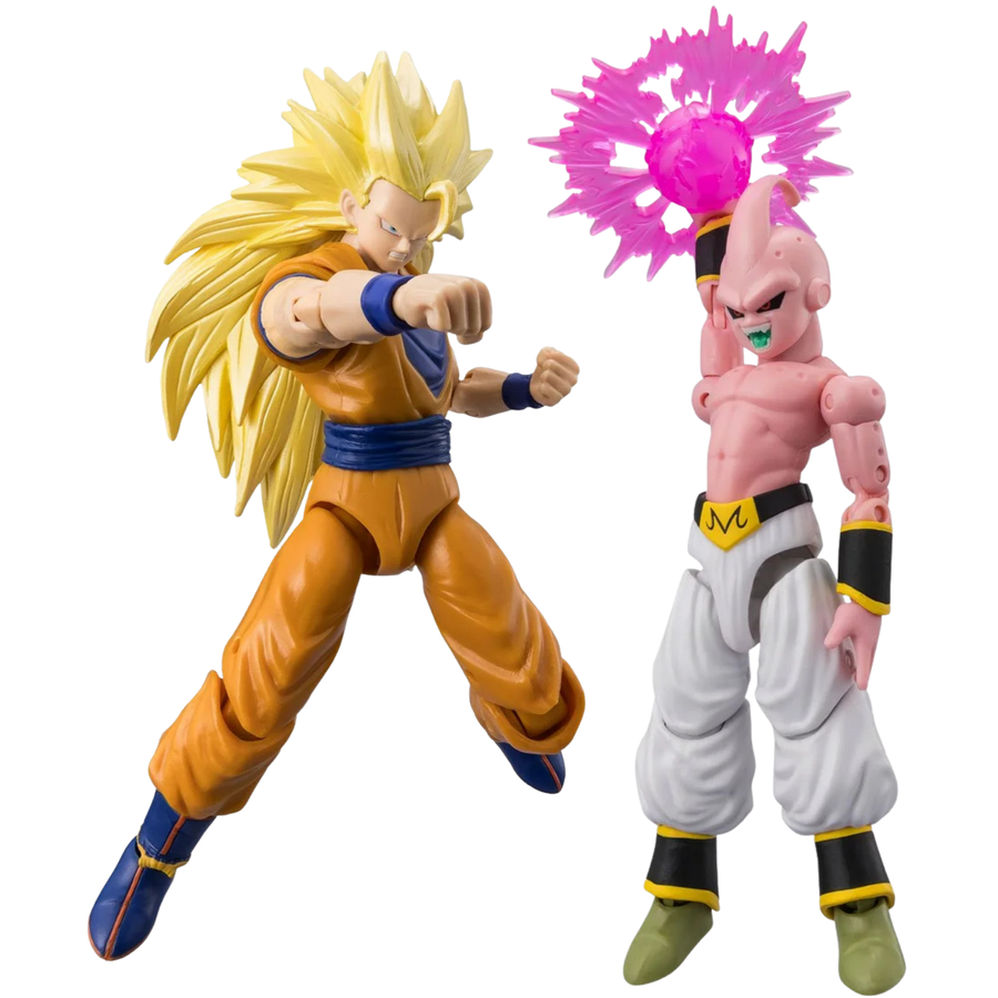 Dragon Ball Super: Super Saiyan 3 Goku vs Majin Buu Final - Dragon Stars Battle Pack Action Figures (PREORDER)