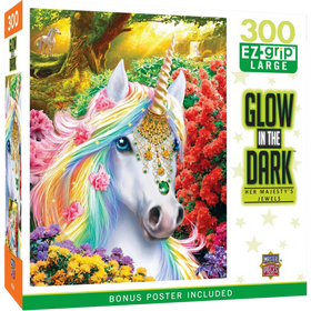 MasterPieces Puzzles: Glow-in-the-Dark - Her Majesty's Jewels (300pcs, EZ Grip)