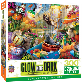 MasterPieces Puzzles: Glow-in-the-Dark - Greenhouse Gone Wild (300pcs, EZ Grip)