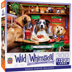 MasterPieces Puzzles: Wild & Whimsical - Benny's Ristorante (300pcs, EZ Grip)