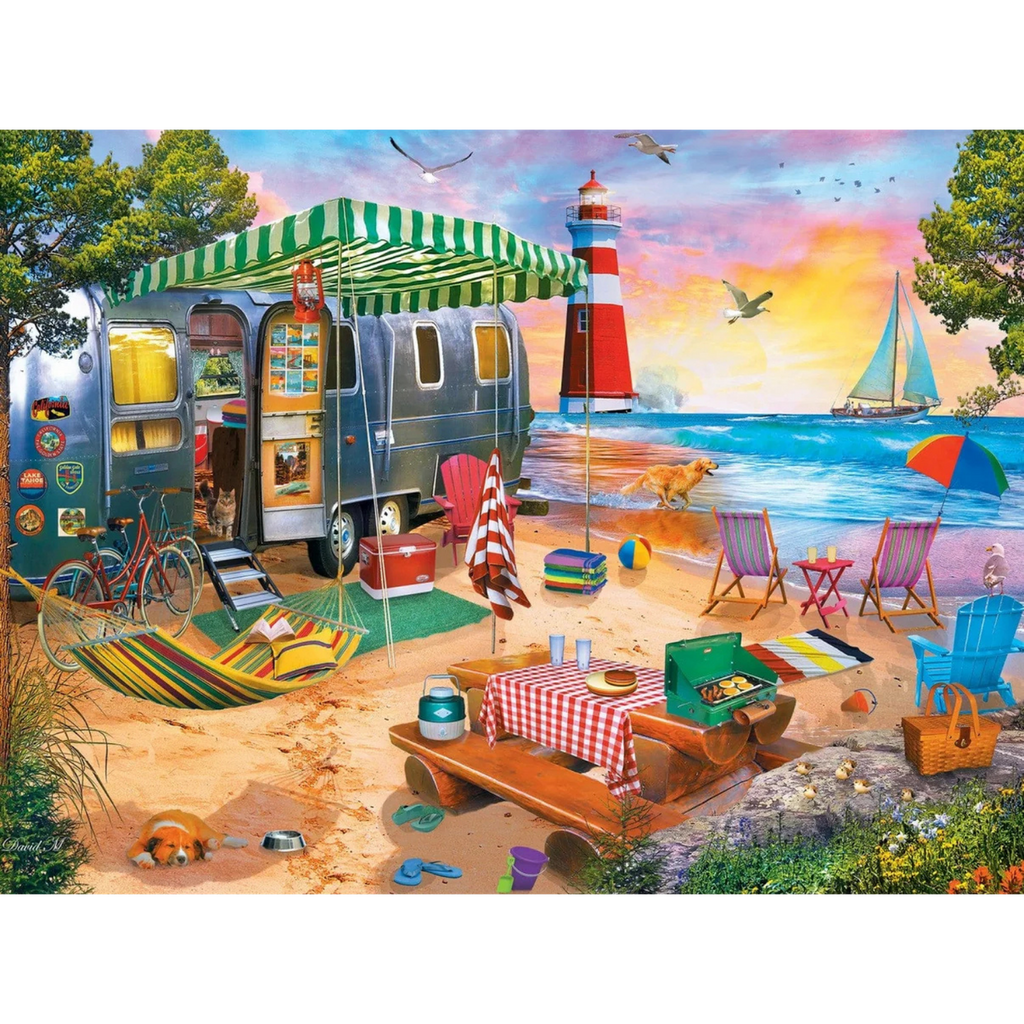 MasterPieces Puzzles: Campside - Oceanside Camping (300pcs, EZ Grip)