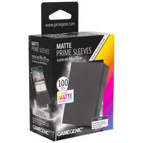 Gamegenic Sleeves: Black Standard Size Matte Prime Sleeves (100ct Box)