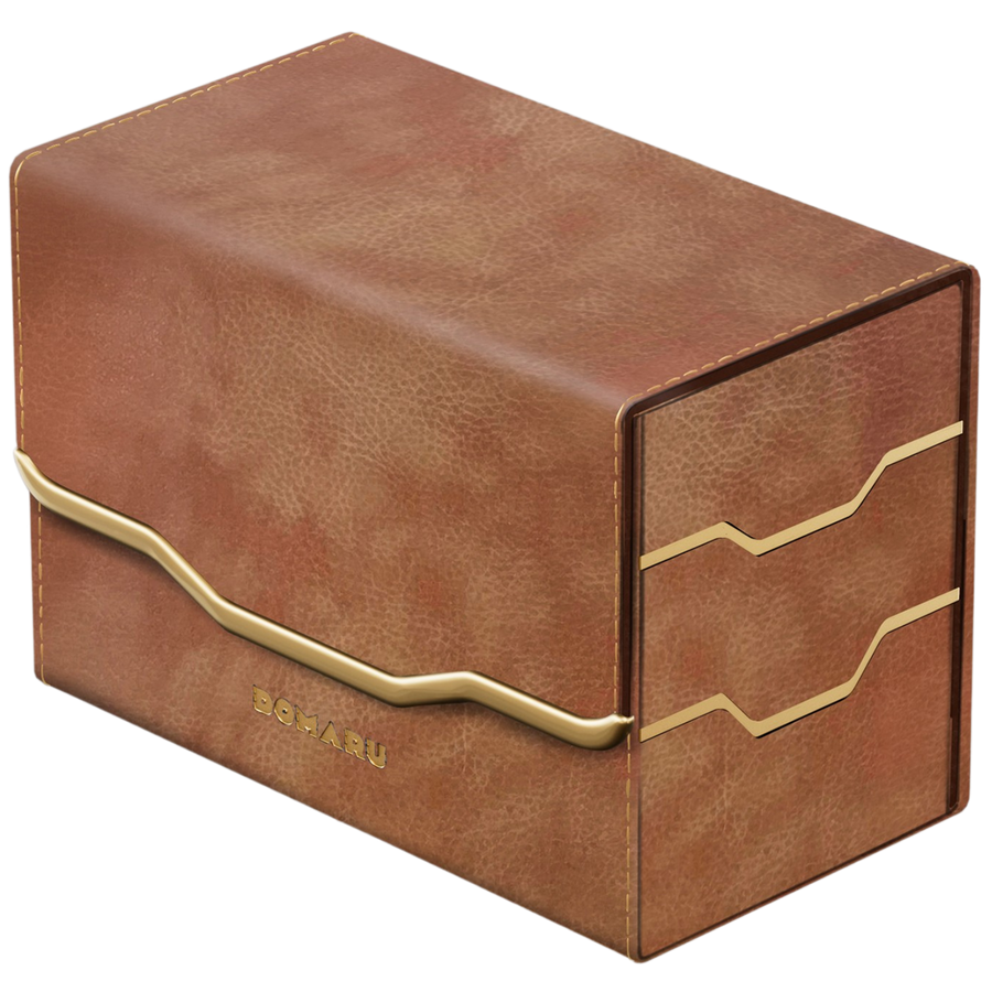 DOMARU Deck Box: Armory Collection - Chestnut - Vertex Duo 200+ Toploading Box (PREORDER)