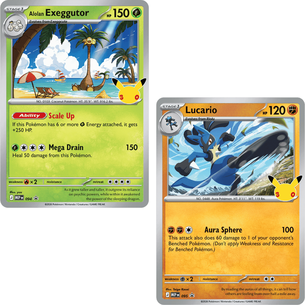 Pokemon: 30th Celebration - Alolan Exeggutor / Lucario Tech Sticker Collection (Set of 2)