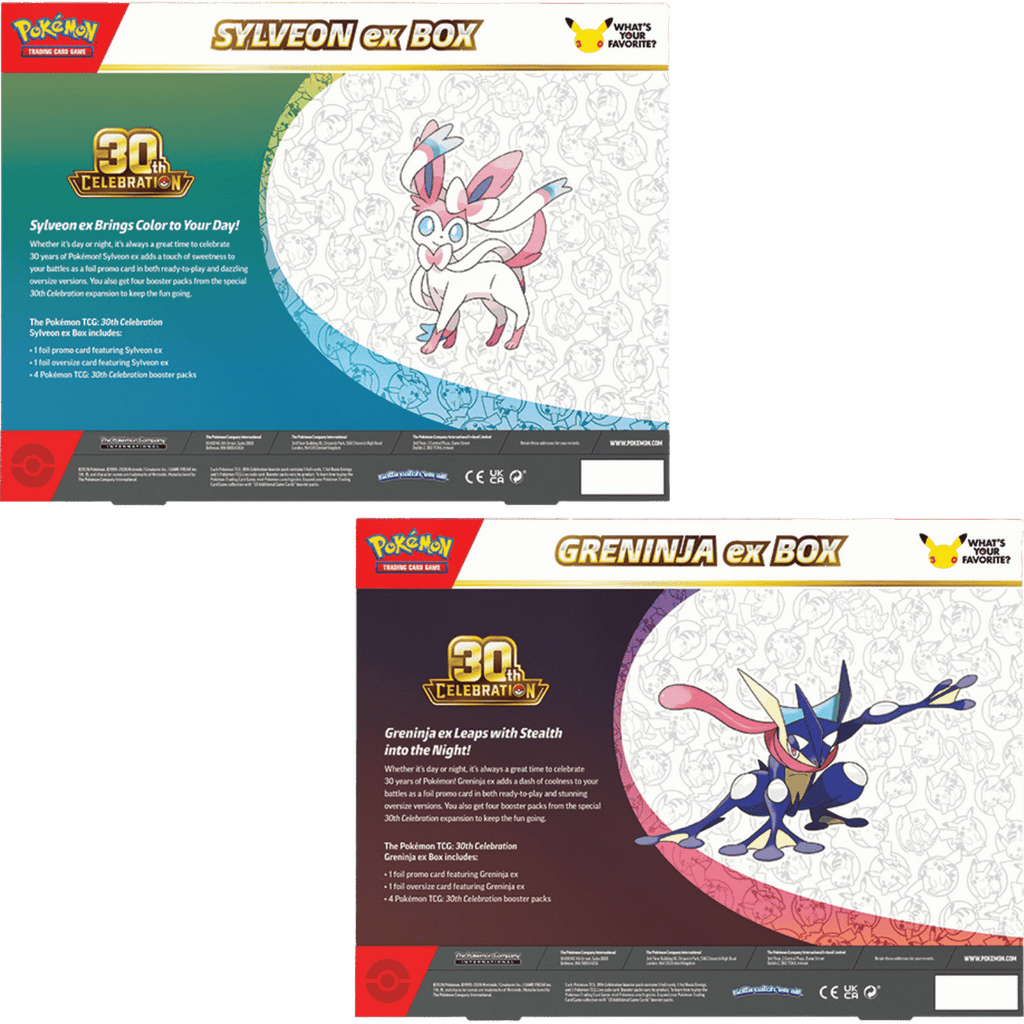 Pokemon: 30th Celebration - Sylveon ex / Greninja ex Box